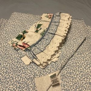 Vintage 2 Panels JCPenney Home Collection Blue/White Lined Drapes 84x84(SOLD)